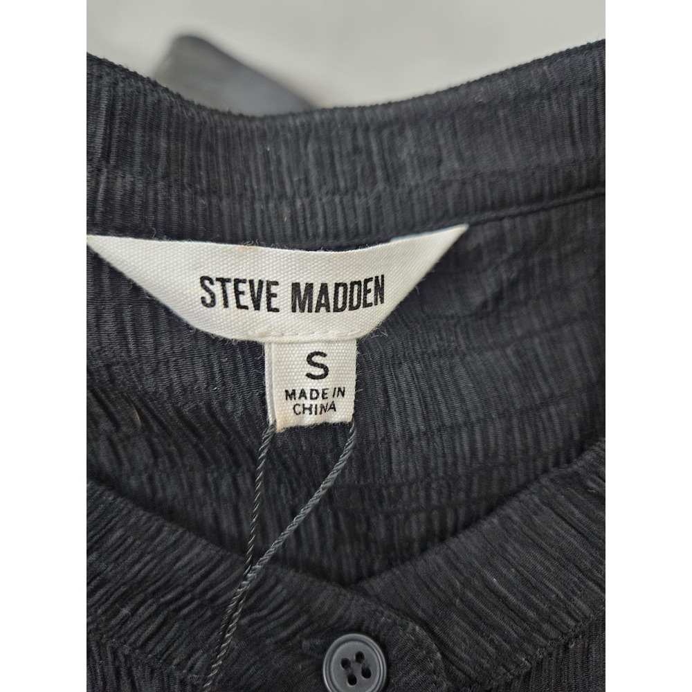 Brand: Steve Madden Size: Small Color: Black Style: Shirt Dress Closure: Button - Picture 3 of 8